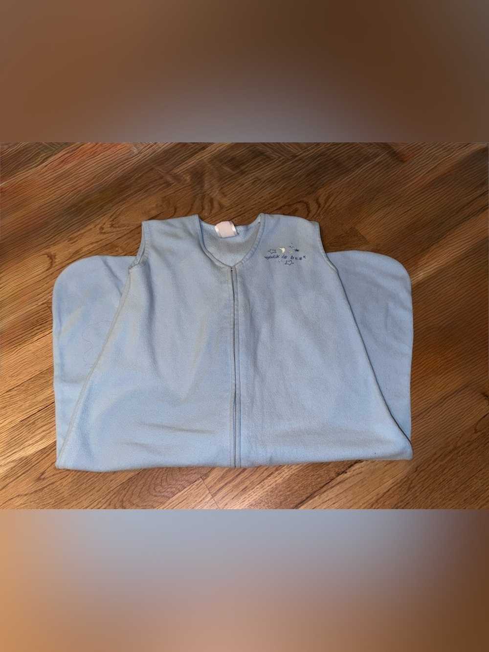 Halo Blue Fleece Wearable Blanket with Star & Moon Motif
